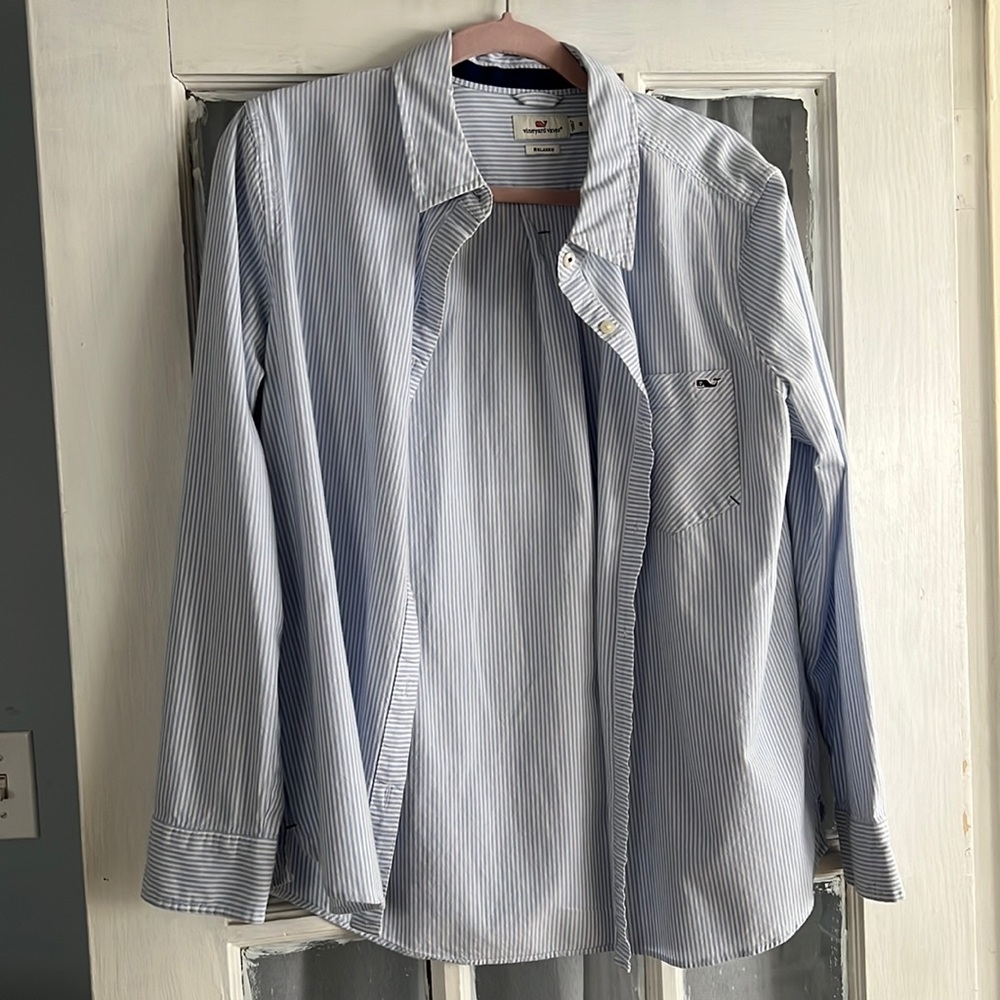 Vineyard Vines Blue Striped Button Down Shirt